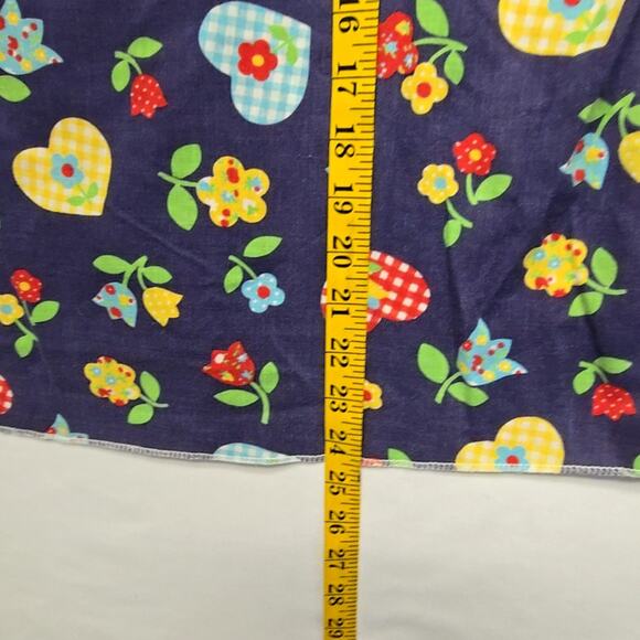 Vintage Floral Patchwork Shirt Red Gingham Long Sleeve Retro Medium Blouse 70s - Picture 10 of 10